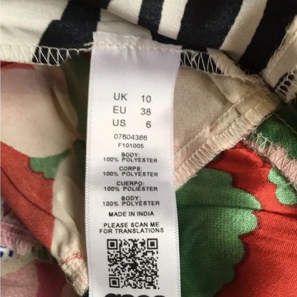 NWT Asos Womens Wrap Top Blouse Floral Zebra Long Sleeve V Neck Multi Size 6 - Picture 3 of 4